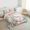 thumbnail image 3 of Castle Fairy Boys Girls Chic Floral Daisy Full Size Comforter Sets 3-Piece,Spring Garden Bedding Comforter Set,Gradient Pink Cloud Sky Lightweight Bedding Sets,Super Cozy Room Decor,Reversible, 3 of 8