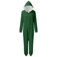 thumbnail image 6 of ZHOGXU Family Matching Pajamas Long Sleeve Solid Color Zipper Hooded Jumpsuits Comfortable Soft Holiday Festive Sleepwear Mom-Green Xxl, 6 of 7
