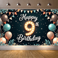 thumbnail image 4 of Colorful Balloons Birthday Banner Decorative Backdrop Kids Party Celebration for 9th Birthday, 4 of 6