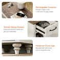 thumbnail image 6 of Antique White Side Table with Drawer & Cabinet, Elegant End Table with Charging Station, Wooden Nightstand for Bedroom, Living Room, 6 of 7