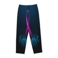thumbnail image 4 of Disketp Two Human Hands Are Holds Pink Ribbon Awareness Print Women'S Comfy Pajama Pants Casual Drawstring Palazzo Lounge Wide Leg Pants, 4 of 9