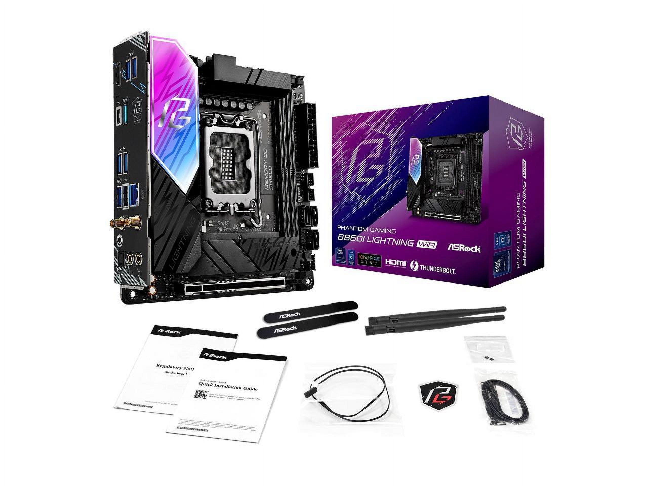 ASRock B860I Lightning WiFi LGA 1851 Intel B860 SATA 6Gb/s Intel Core Ultra DDR5 Mini ITX Motherboard