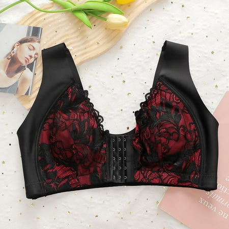 Itsame 1PC Bras for Women s Full Support Everyday Casual Bra Set Wireless Comfort Bralette Red Size 1XL