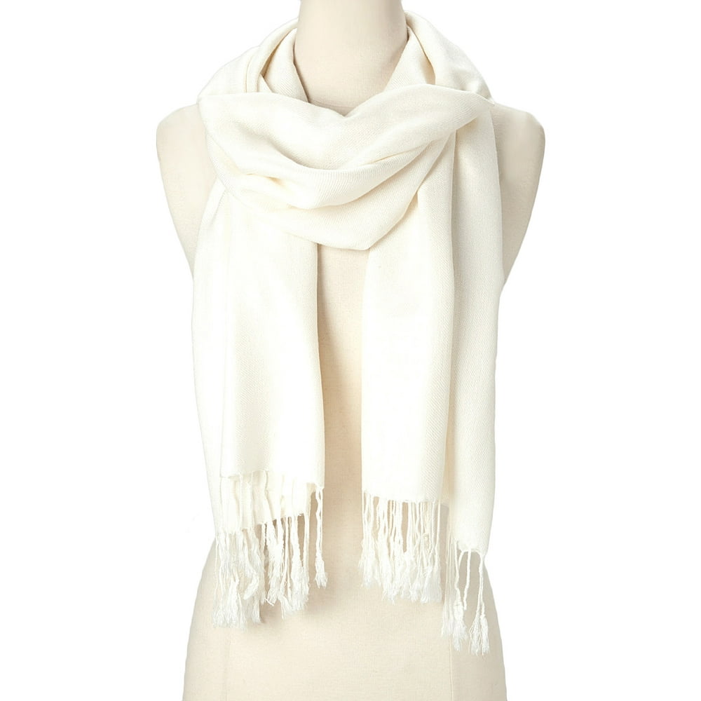 Oussum Cream Solid Scarfs for Women Fashion Warm Neck Womens Winter