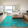 thumbnail image 3 of ODIKA 9'x12' Washable Area Rug Non-Slip, Chair-Friendly Scene With Nautical Turtle Fish And Octopus Ocean Underwater Refined Structured for Dining Room, Basement, Large Office, 3 of 7