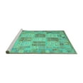 thumbnail image 2 of Ahgly Company Machine Washable Indoor Square Southwestern Turquoise Blue Country Area Rugs, 8' Square, 2 of 4