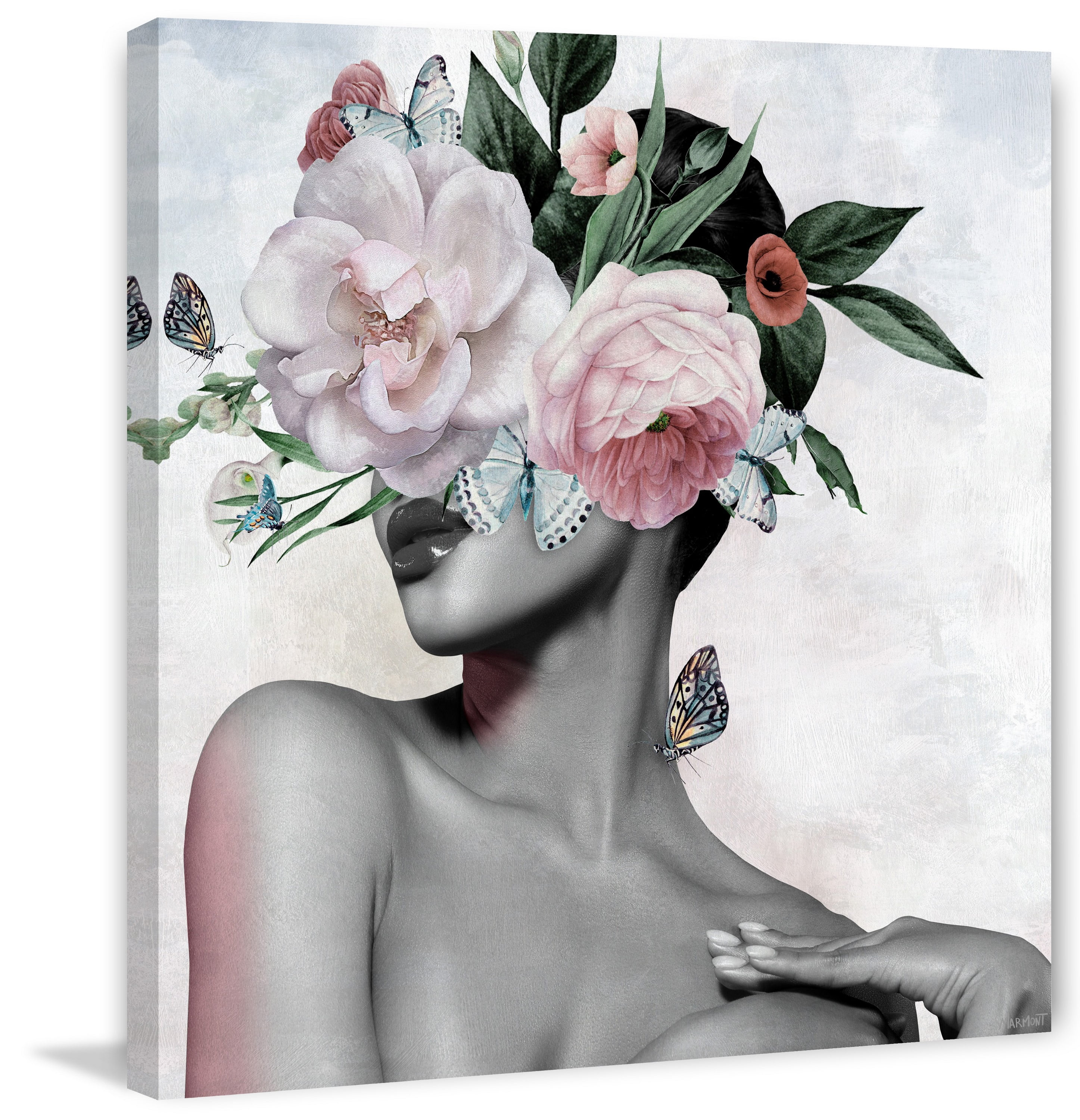 I Am Beautiful 12 in x 12 in Painting Canvas Art Print, by Marmont Hill