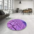 thumbnail image 4 of Ahgly Company Machine Washable Indoor Round Transitional Heliotrope Purple Area Rugs, 7' Round, 4 of 7