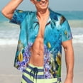 thumbnail image 7 of Kll Men'S Hawaiian Shirt Short Sleeve Button Down Beach Shirts-Corals And Tropical Fish, 7 of 7
