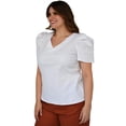 thumbnail image 2 of Blusa de popelina Roman Fashion Talla extra modelo 2127 Blanco 36, 2 of 7