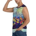 thumbnail image 3 of Lsque Spring Flower Seasonal Print Men's Cotton Blend Sleeveless Muscle Shirts (S-3XL)- Moisture Wicking, Odor Protection, UPF 30+,Small, 3 of 8