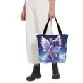 thumbnail image 4 of KLL Tote Bag for Women Night Sky Winged French Bulldog Print Shopping Grocery Reusable Bags for Office School Shopping Travel, 4 of 6