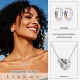 thumbnail image 4 of Linawe Diamond Crystal Silver Necklace for Women, Interlocking Double Circle Pendant, Birthstone Rhinestone Cubic Zirconia Dainty Jewelry, Hypoallergenic Stainless Steel Chain, 4 of 7