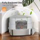 thumbnail image 4 of Caja de arena para gatos Corner Chumajor XXL de acero inoxidable con tapa gris, 4 of 9