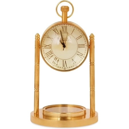 Beautiful Vintage Brass Desk Clock Table Clock Antique Nautical Clock Brass Anniversary, Valentine, Birthday, Mother Gift