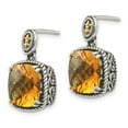 thumbnail image 2 of FB Jewels Sterling Silver w/14K Gold Citrine Dangle Post Earrings, 2 of 3