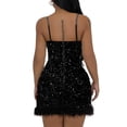 thumbnail image 3 of Vestido Nagfar sexy para mujer, ajustado con lentejuelas y purpurina, para noche, 3 of 6