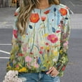 thumbnail image 2 of Watercolor Wildflowers Womens Oversized Sweatshirts Hoodies Crewneck Casual Tops Comfy FallWinter Clothes 2024, 2 of 7