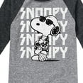 thumbnail image 3 of Peanuts - Snoopy Rock Name Repeat - Toddler And Youth Raglan Graphic T-Shirt, 3 of 5