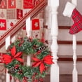thumbnail image 3 of Patiojoy 24'' Pre-lit Artificial Decorative Flocked Christmas Wreath with 50 LED Lights & Timer, 3 of 10