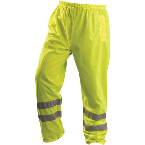 2X Yellow OccuLux Polyester Breathable Rain Pants With Snap Front Closure And 3M Scotchlite Reflective Stripe