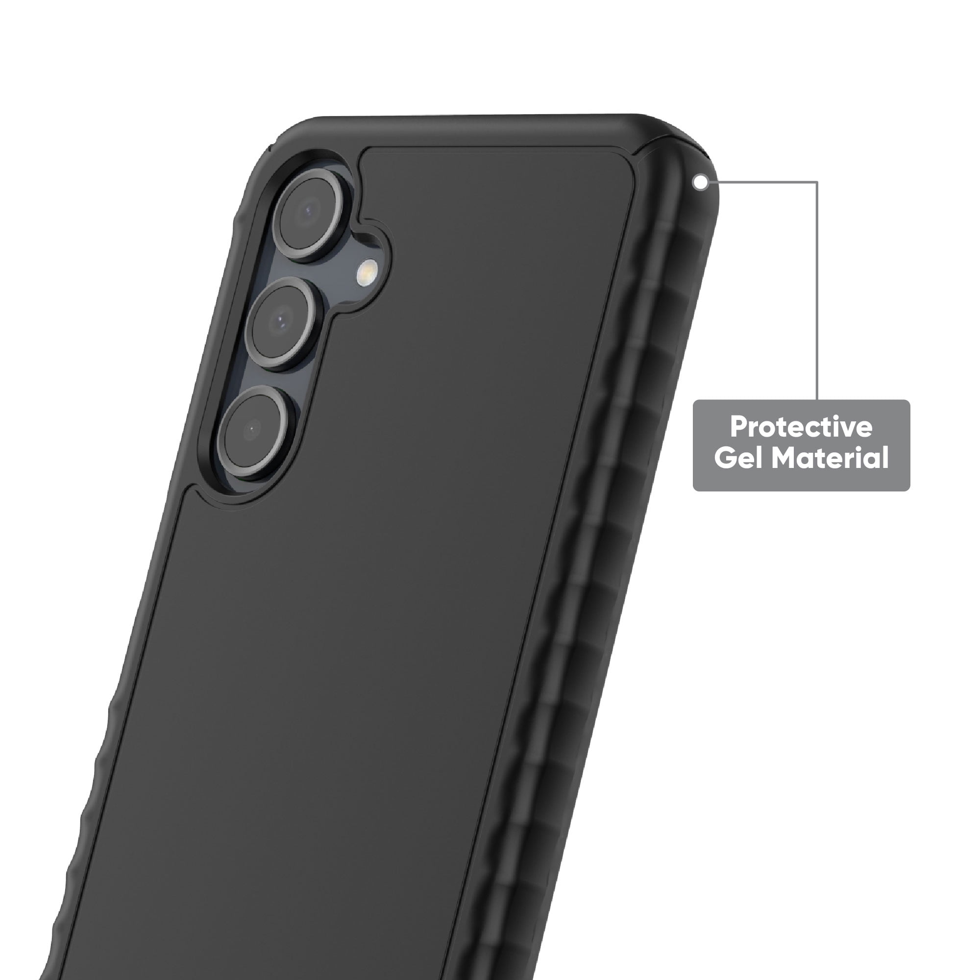 onn. Samsung Galaxy A16 5G Protective Gel Case with Corner Protection, Black, Drop tested to 8 ft./2.44 m