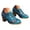 Blue, variant on Women's Vintage Pointed Toe Dressy Shoes Embroidered Short Ankle Boots Casual Low Top Lace up Pump Shoes Red Size 8