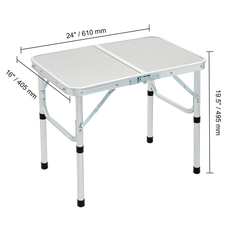 BENTISM 24'' x 16'' Folding Portable Camping Table Aluminum