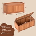 thumbnail image 3 of Costway 58 Gallon Wood Deck Box with Flip Top Teak Oil Finish Pool Supplies Cushions, 3 of 10