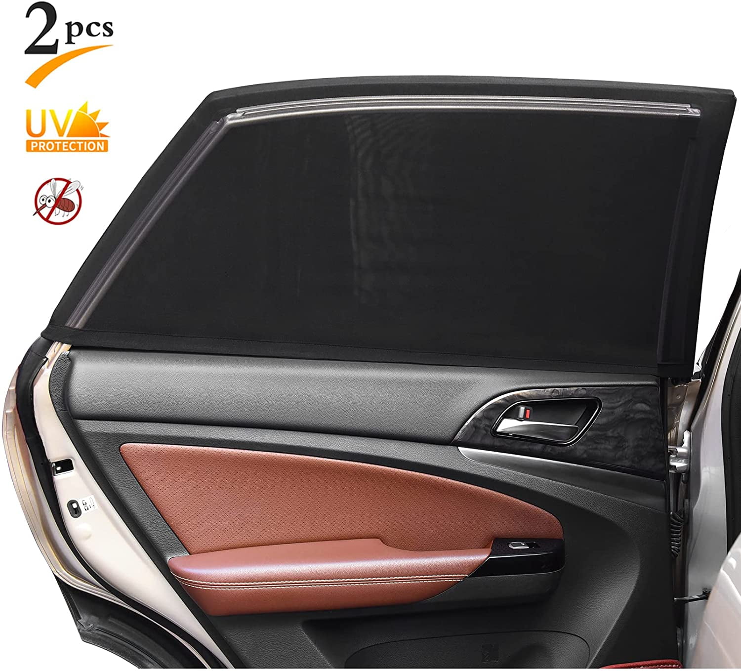 Rear Side Blackout Privacy Sunshade for Baby Kids Child Passenger 2Pack Car Side Window Shade Screen Universal Mesh Sun Blocker Back Windows Curtain for Sedan & SUV 