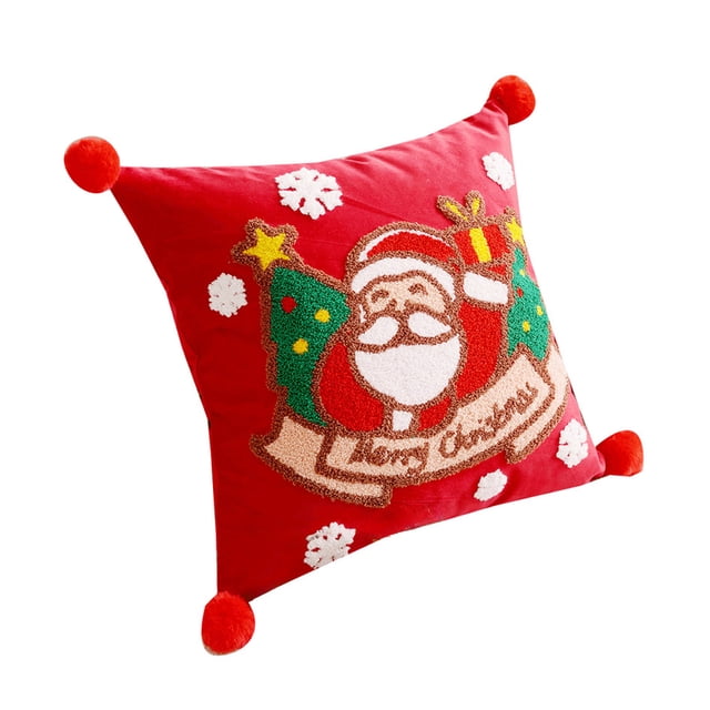 Qocolhg Christmas Decorations Outdoor Indoor, Christmas Pillowcase Rectangular Pillowcase Invisible Zipper Holiday Pillowcase Holiday Gift Christmas Decoration Red Pillowcase Suitable For Sofa