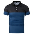 thumbnail image 4 of Golf Shirts for Men Color Block Pollover Men's Polo Shirts Short Sleeve Heathy Moisture Wicking Casual Collared Shirts Button Down with Pockets Polo T Shirts for Men, 4 of 5