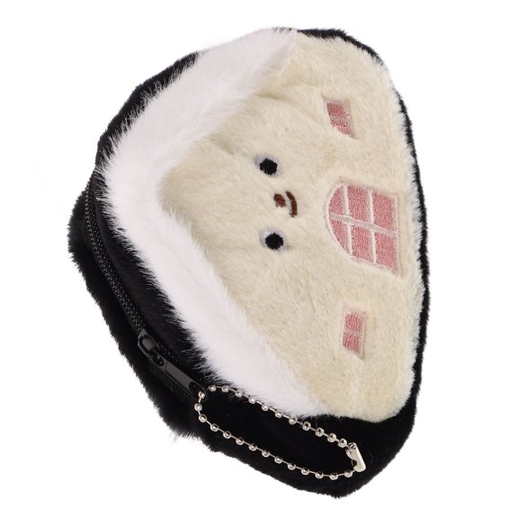 ETEREAUTY Versatile Plush House Keychain Wallet for Coins and Small Item Storage