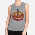 thumbnail image 2 of Pumpkin Face Ombre Women's Muscle Tank X-Large Heather Grey, 2 of 5
