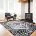 thumbnail image 2 of Kukoon Charcoal Medallion Double Sided Living Room Rug, 2 of 5