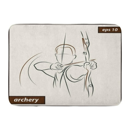 Target Mat - GODPOK Activity Accuracy Shows Archer Aims at The Target Archery Sport Action Aiming Rug Doormat Bath Mat 23.6x15.7 inch