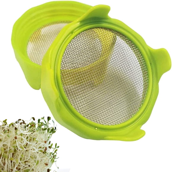 Kit de Germination avec Support et Plateau d'Eau - Cultivez des Germes de Haricots, Brocoli, Luzerne et Salade en Santé Couvercle de Germination en Acier Inoxydable pour Pots à Grand Ouverture