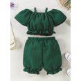 thumbnail image 3 of Bagilaanoe 2pcs Newborn Baby Girl Shorts Set Short Sleeve Crop Tops + Shorts 3M 6M 9M 12M 18M 24M Infant Casual Summer Clothes, 3 of 9