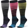 thumbnail image 1 of Calcetines de compresión para mujer y hombre - 20-30 mmHg, 3 pares. Medias de compresión para enfermeras, embarazadas y para viajar., 1 of 5