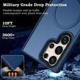 thumbnail image 4 of For Samsung S22 Ultra Magnetic Case, [Compatible With Magsafe] Military Grade Protective Slim Translucent Matte Skin Smooth Phone Case For Samsung S22 Ultra 5G Cover,Blue[L2213], 4 of 5