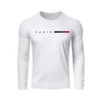 thumbnail image 3 of LIIPEE Men T Shirts Casual Solid Color Long Sleeve Crew Neck T Shirt Male Fashionable Base Layer Tees Comfortable Soft Breathable Daily Clothes,White,L, 3 of 9