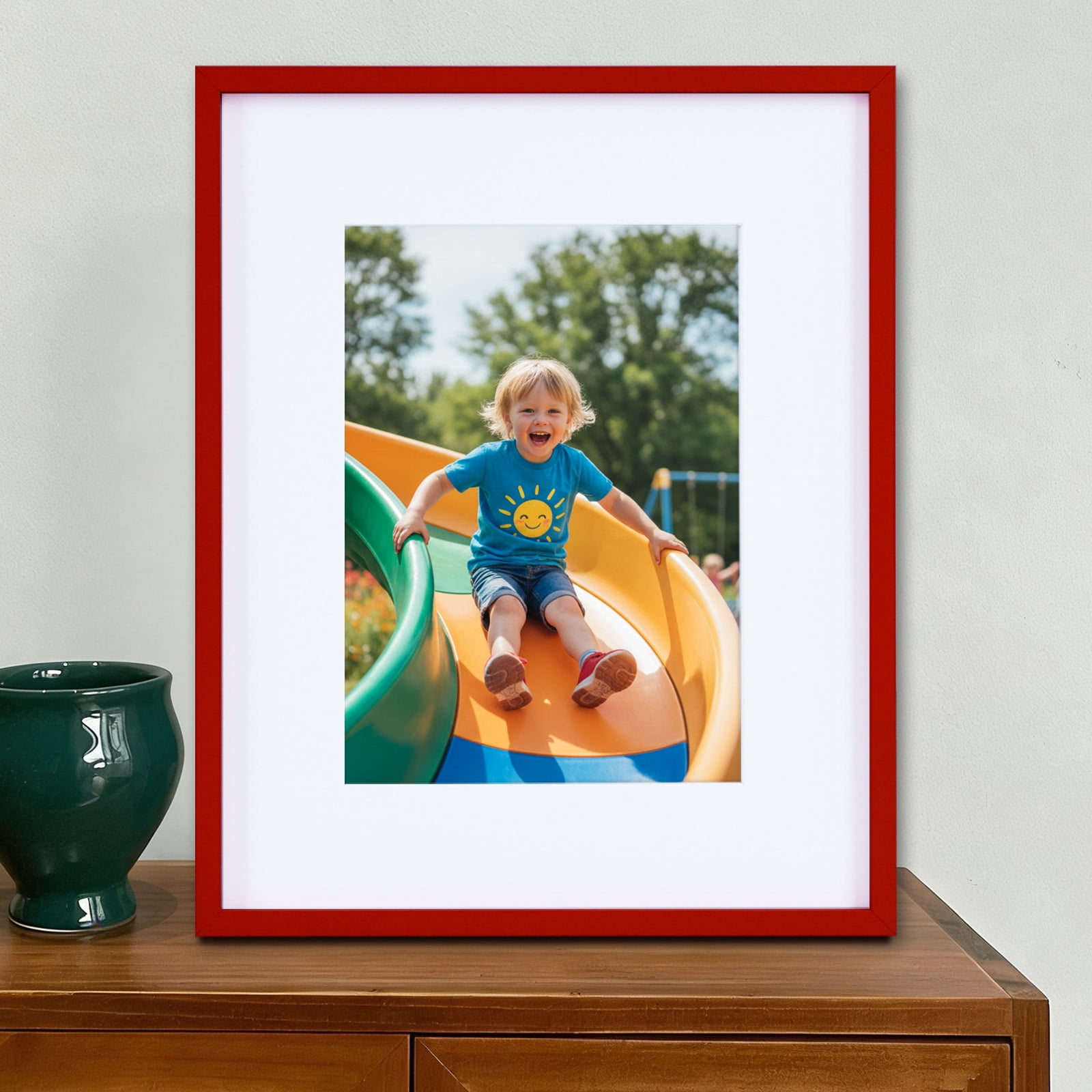 Kuxerla 2 Pack 11x14 Picture Frame Holds 8.5x11 Picture with Mat or 11x14 Picture without Mat,With Clear Acrylic Front and MDF Back Panel,Red