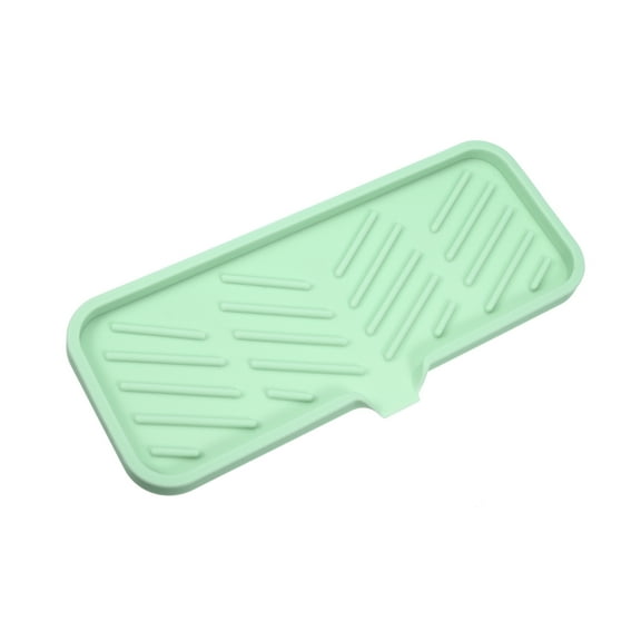 Unique Bargains Soap Dish Keep Soap Dry for Bathroom Kitchen Silicone Light Green 23x10cm