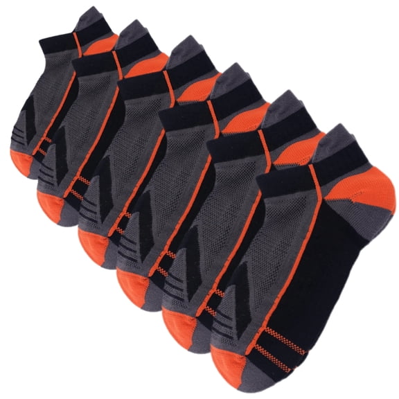 JQ Copper Infused Low Cut Socks 6-Pack — Arch Support, Anti-Odor & Cushioned for Training & Workouts Black