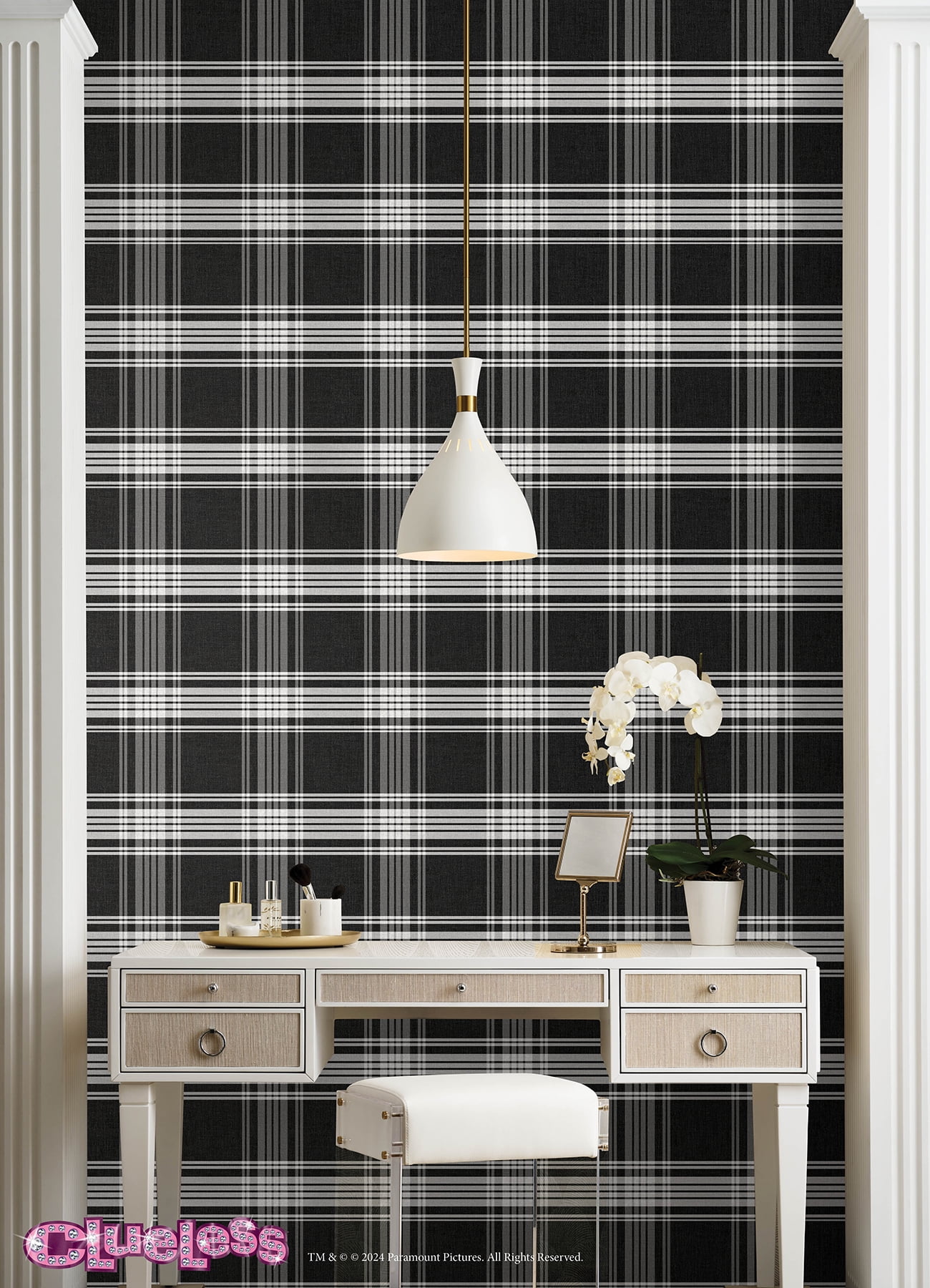 RoomMates Clueless Dionne Black Peel and Stick Wallpaper