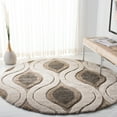 thumbnail image 3 of SAFAVIEH Florida Declan Geometric Swirls Shag Area Rug, Cream/Smoke, 6'7" x 6'7" Square, 3 of 11