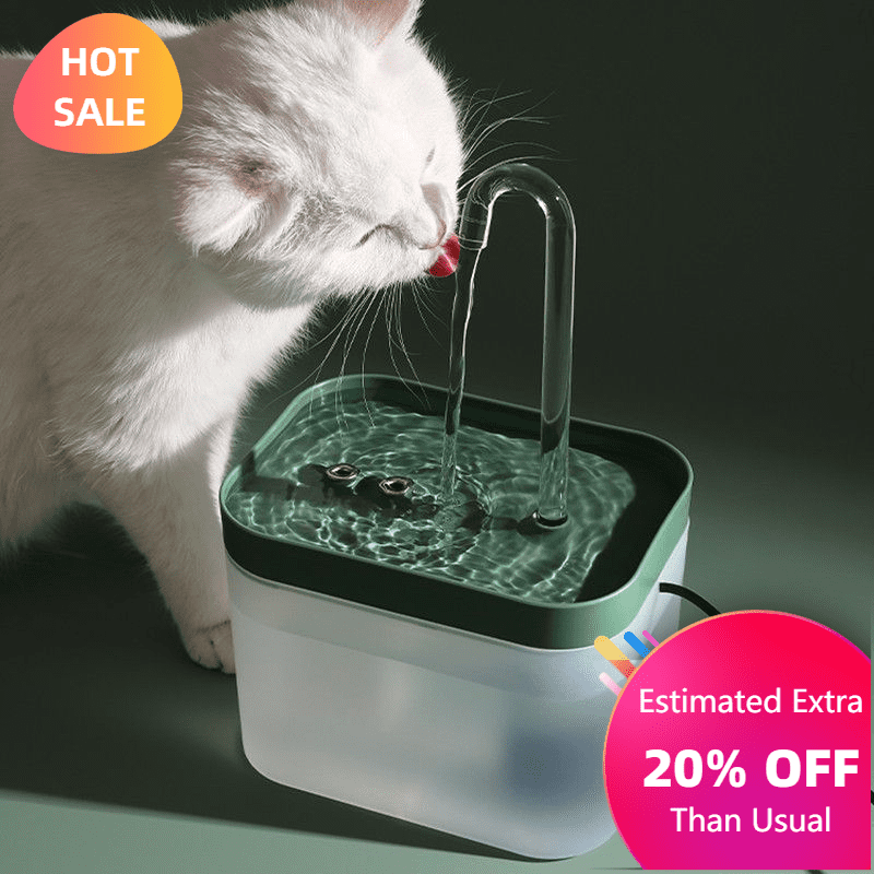 Ultra-Quiet Cat Water Fountain Filter Smart Automatic Pet Dog Water Dispenser & Burnout Prevention Pump1.5L Recirculate Filtrin