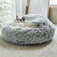 thumbnail image 3 of Cama de felpa larga para gato, cojín redondo para gato, cesta de Gato caliente para casa, bolsa de dormir para gato, perrera 2 en 1 para perro pequeño, 3 of 4