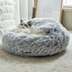 thumbnail image 3 of Cama de felpa larga para gato, cojín redondo para gato, cesta de Gato caliente para casa, bolsa de dormir para gato, perrera 2 en 1 para perro pequeño, 3 of 4