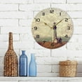 thumbnail image 7 of Dreamtimes Old White Lighthouse Wall Clock, 10 Inch Silent Non Ticking Round Clock Oil Painting Clock Easy to Read Clock for Living Room Bedroom Bathroom Home Decor, 7 of 7